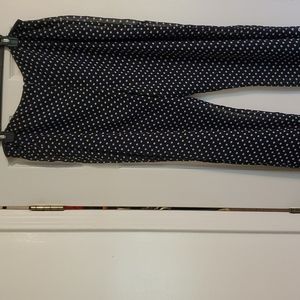 Navy blue and white polka dot pants